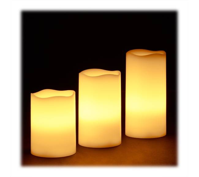 3 LED vaškinių žvakių rinkinys0