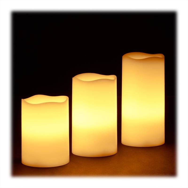 3 LED vaškinių žvakių rinkinys0