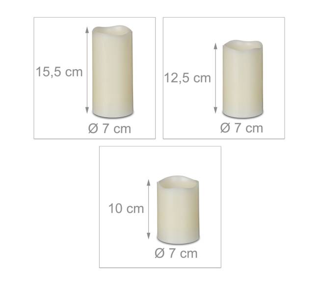 3 LED vaškinių žvakių rinkinys3