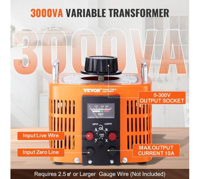 3000VA kintamos įtampos transformatorius 0-300V2