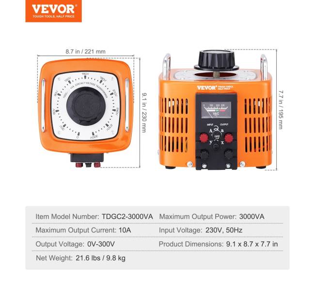 3000VA kintamos įtampos transformatorius 0-300V6