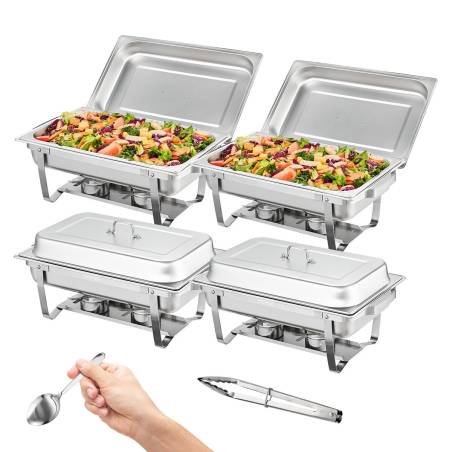 4 dalių stačiakampių maisto šildytuvų komplektas0