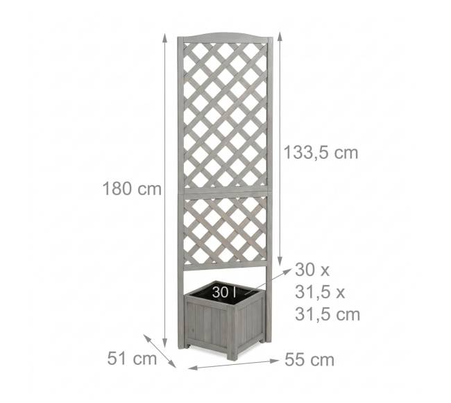 Gėlių dėžė su grotelėmis 180 cm3