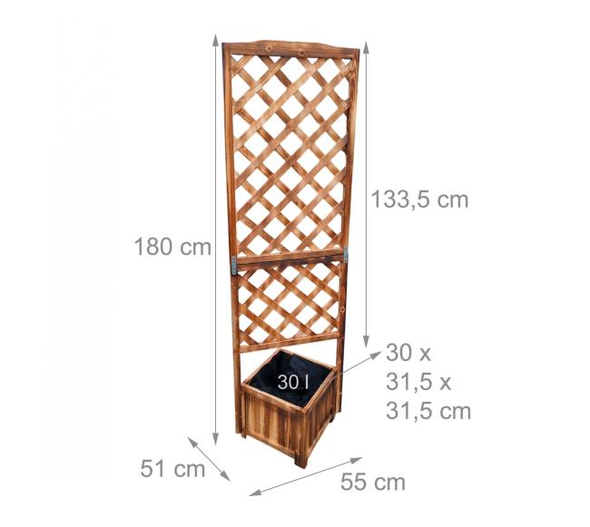 Gėlių dėžė su grotelėmis 180 cm3