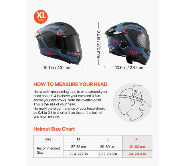 Modulinis motociklo šalmas, atverčiamas, XL2