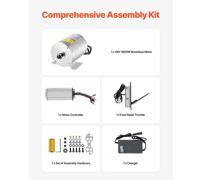 1800W elektrinis bešepetėlis DC variklio rinkinys 48V4