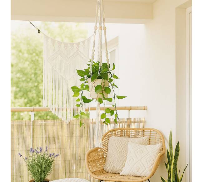 7 makramė augalų laikiklių rinkinys2