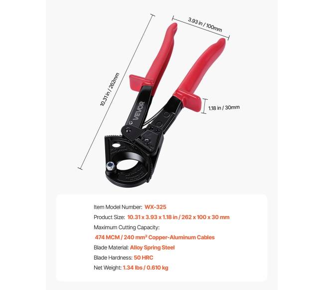 Reketinis kabelių pjaustytuvas iki 240 mm²6