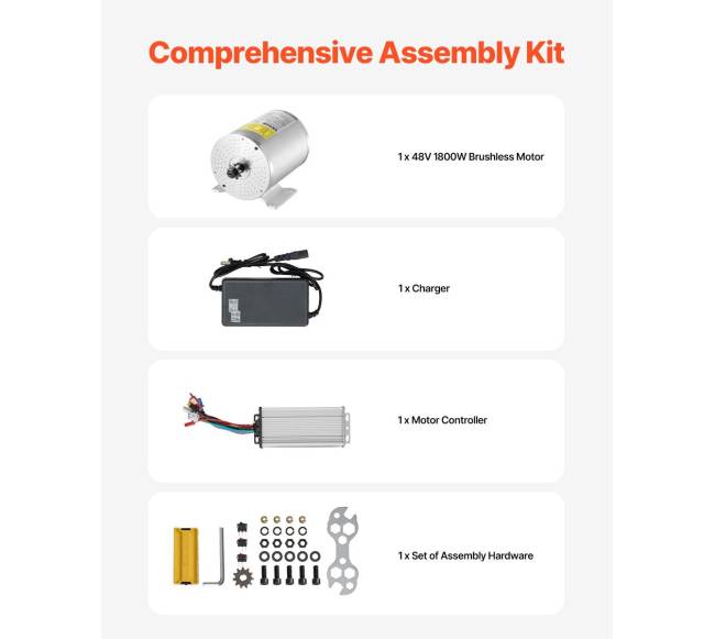 1800W 48V elektrinio variklio rinkinys4