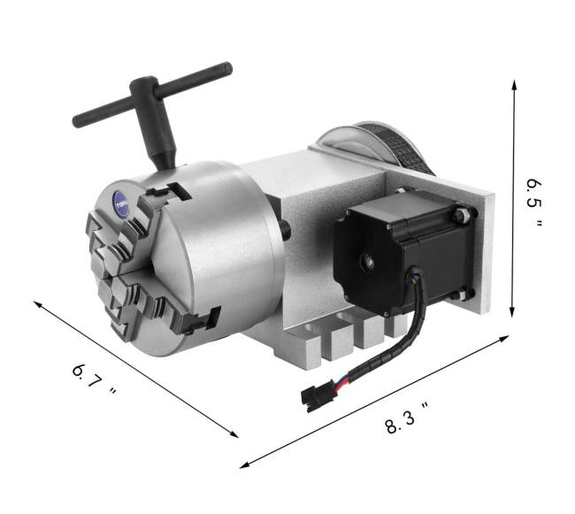 CNC rotacijos ašis su 4 žandikais ir tuščiu velenu7