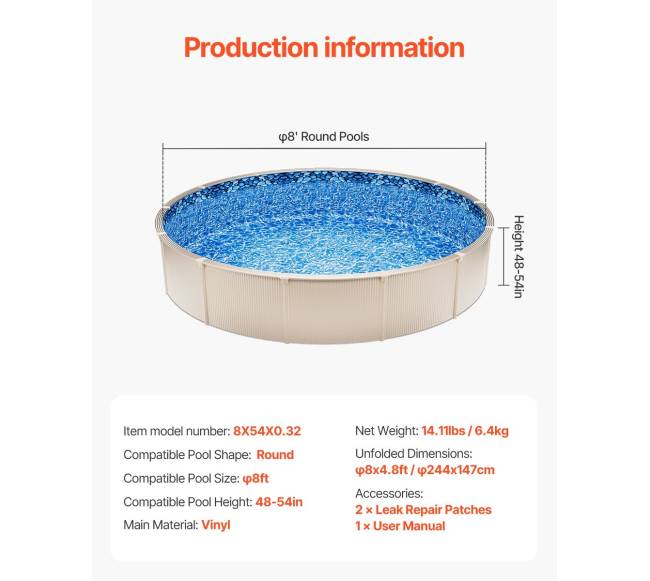 Apvalus baseino įdėklas 244cm6
