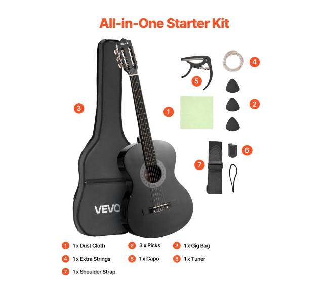 Klasikinė gitara pradedantiesiems, juoda6