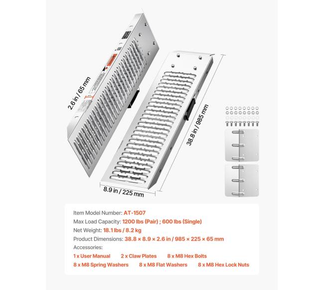 Priekabos rampos, 2 vnt. 985 x 225 mm6