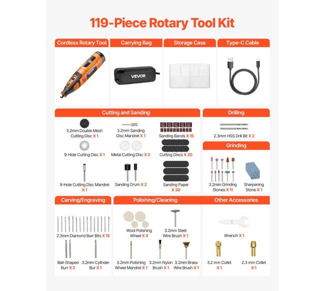 119 dalių belaidis rotacinis įrankių rinkinys3