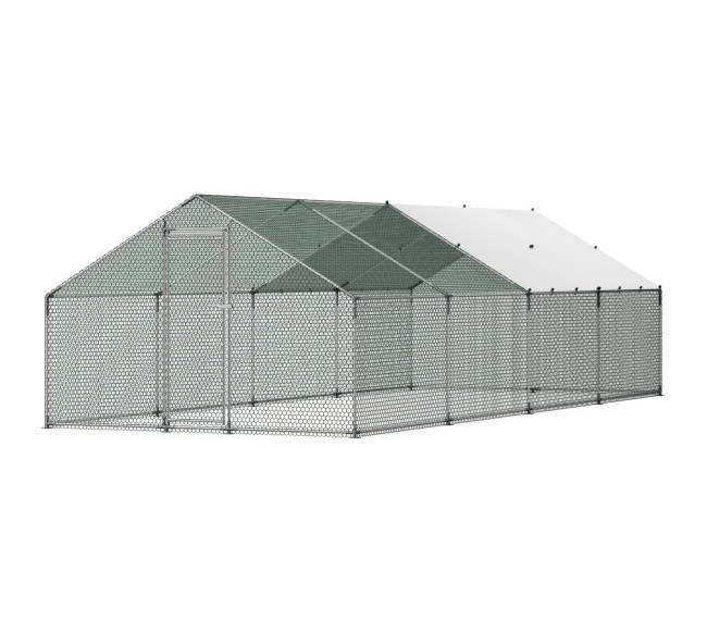 Didelė metalinė vištidė 3 x 8 x 2 m0