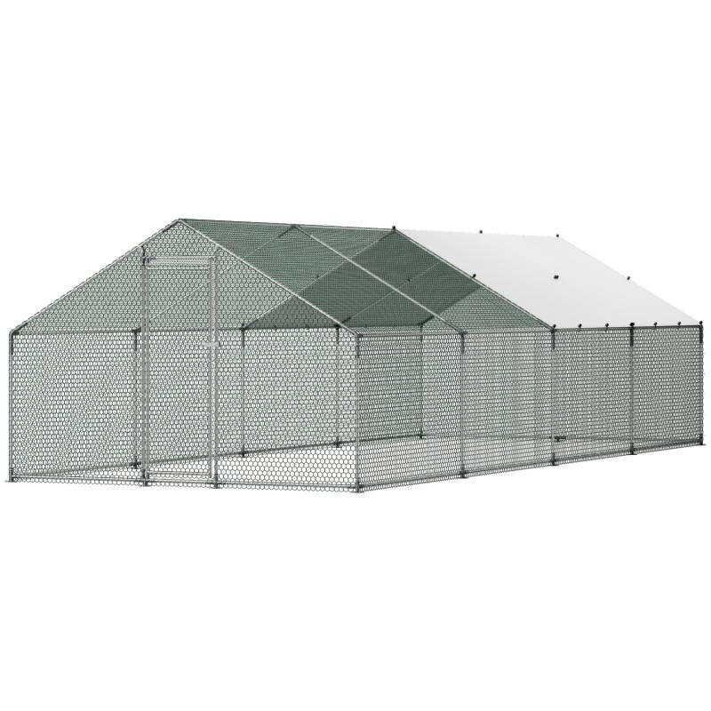 Didelė metalinė vištidė 3 x 8 x 2 m0