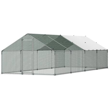 Didelė metalinė vištidė 3 x 8 x 2 m0