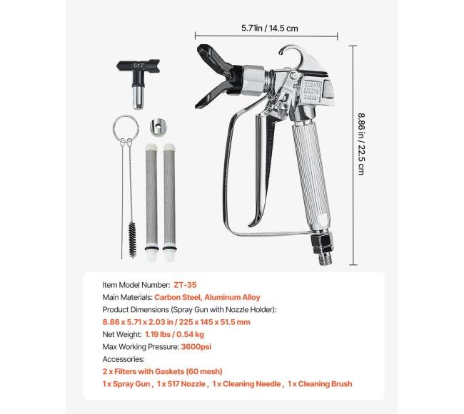 Beorio dažų purškimo pistoletas 3600 PSI6