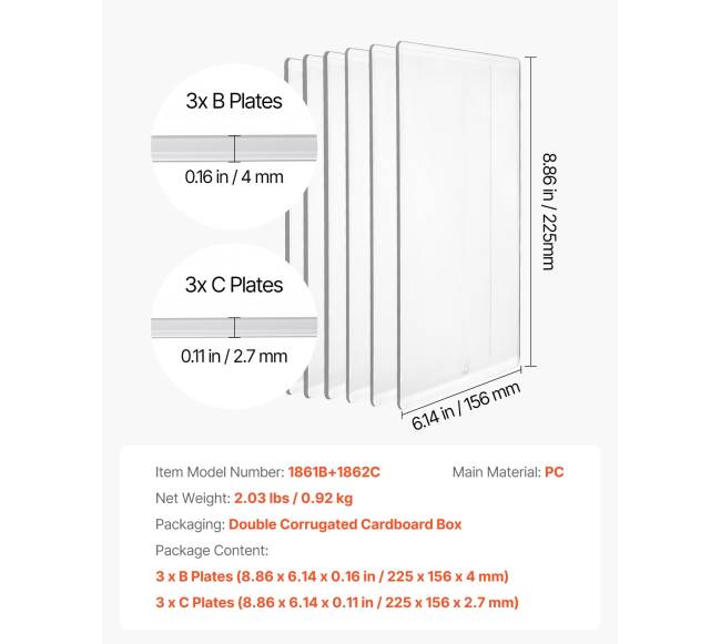 Pjovimo plokštelės, 6 vnt., 225 x 156 mm6