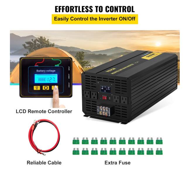 5000W galingumo keitiklis iš 12V į 120V4