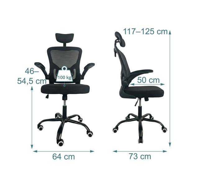 Ergonomiška biuro kėdė, juoda3