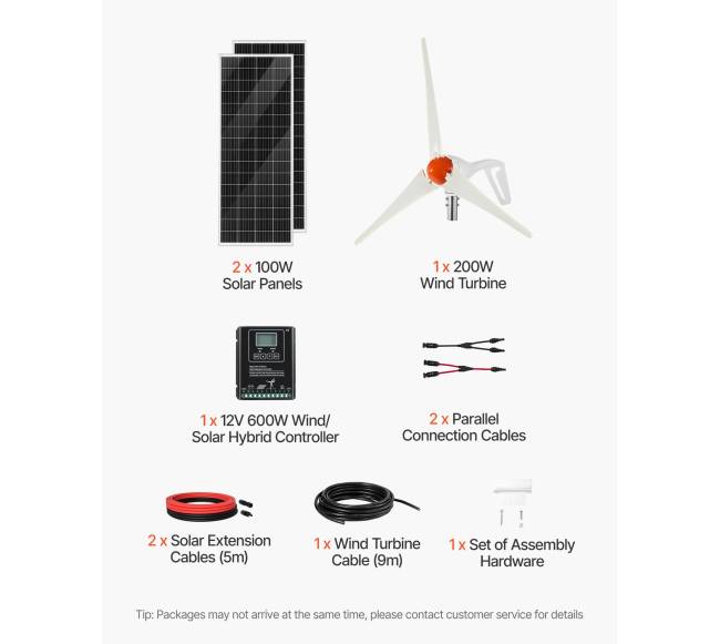 12V 400W saulės ir vėjo energijos rinkinys5