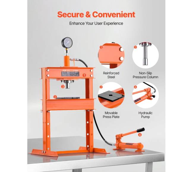 10 t hidraulinis presas su presavimo plokštėmis5