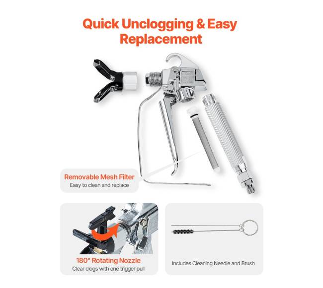 Beoris purškimo pistoletas su 5 antgaliais4