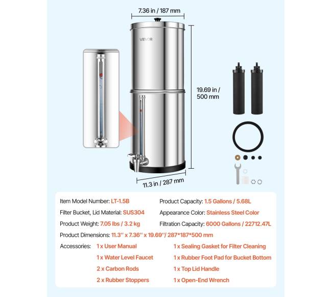 Gravitacinė vandens filtravimo sistema 5,68 l6