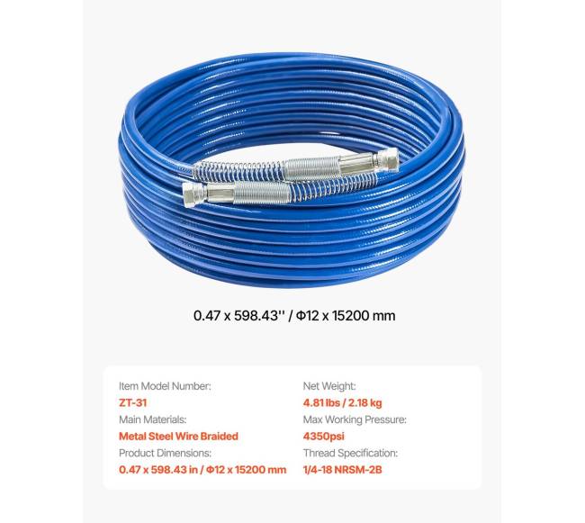 15m beorės dažymo šlangos 14 in jungtis6