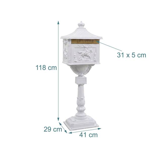 Antikvarinė pastatoma stulpinė pašto dėžutė3