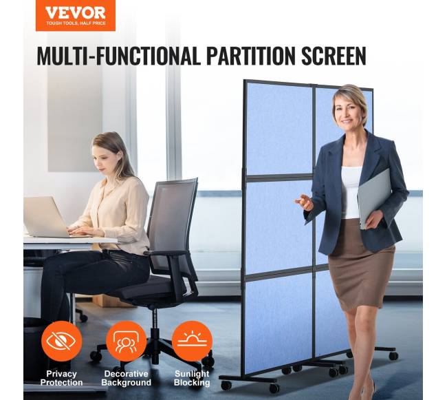 Mėlyna akustinė pertvara kambariui, 2 vnt.1