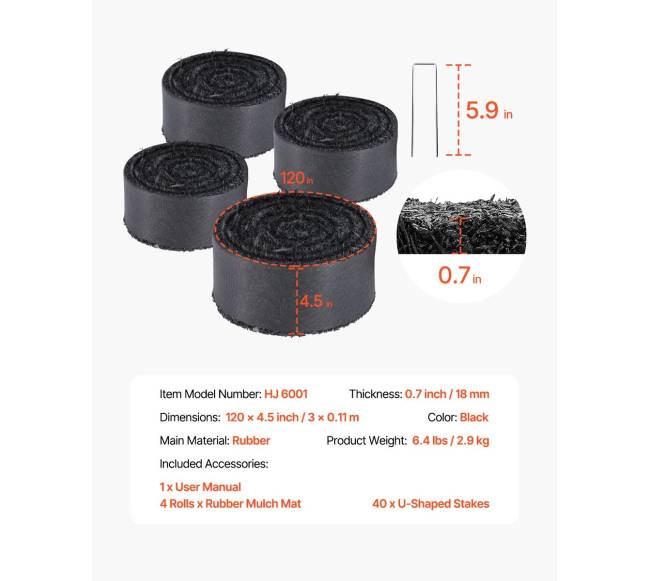 Keturi guminiai mulčiaus rulonai kraštovaizdžiui6