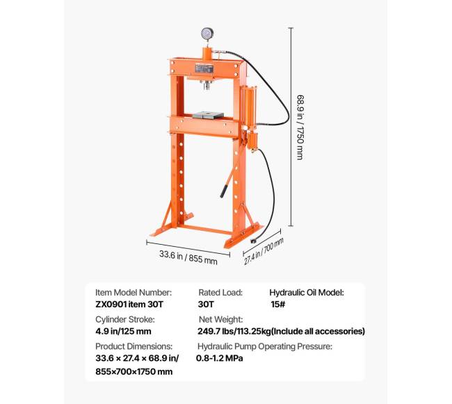 30 T hidraulinis spaustukas lenkimui6