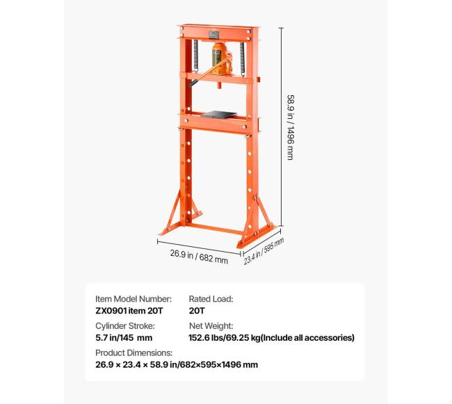 20 t hidraulinis spaustuvas su lenkimo plokšte6