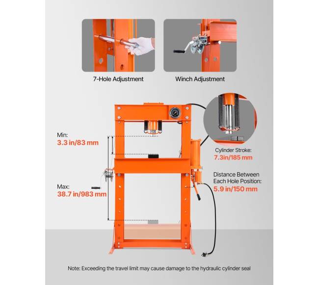 50 T hidraulinis spaustuvas su plokštele2