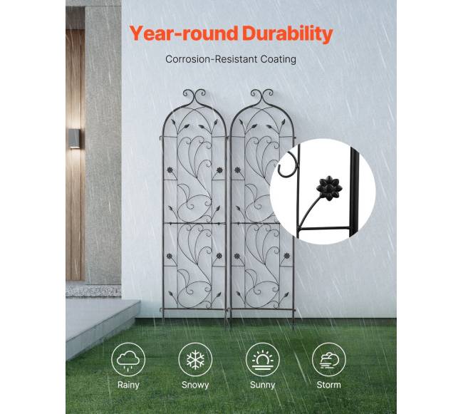 Metalinės daržo grotelės augalams palaikyti 60x15 cm3