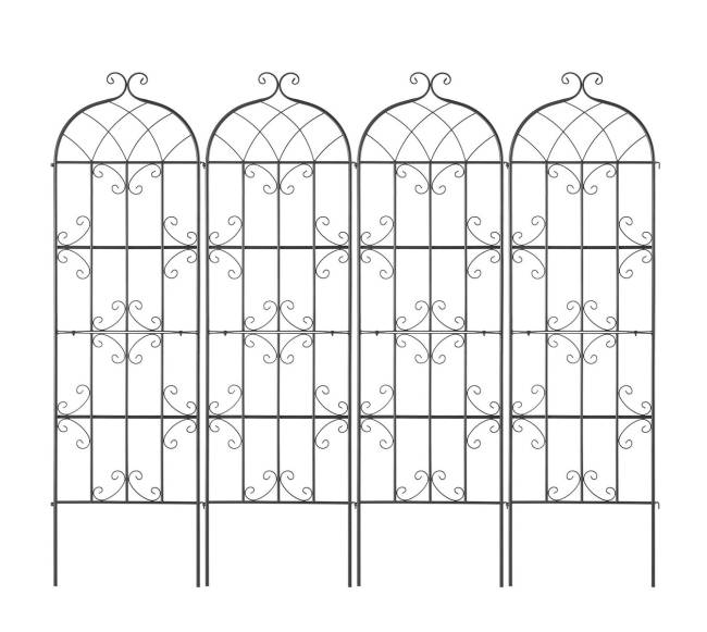 4 dalių metalinis sodo groteles 180x51 cm0