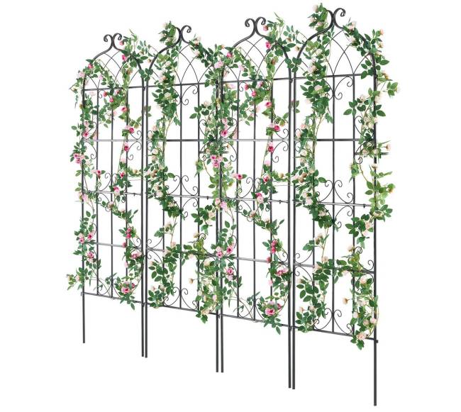 4 dalių metalinis sodo groteles 180x51 cm9