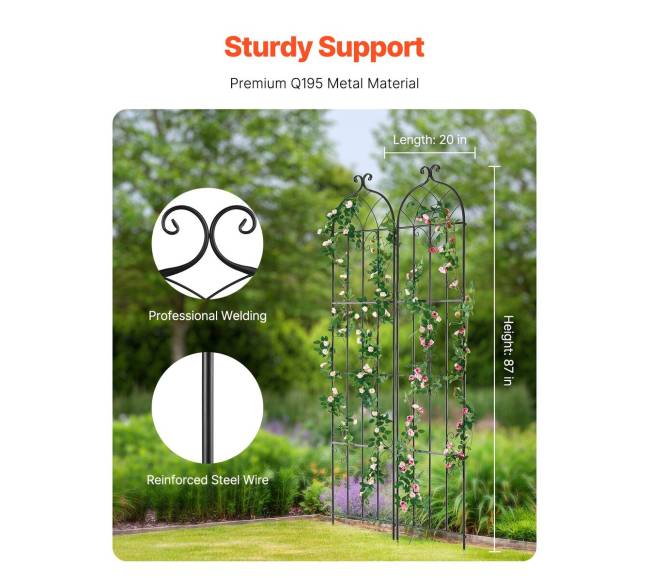 Metalinės sodo grotelės vijokliniams augalams1
