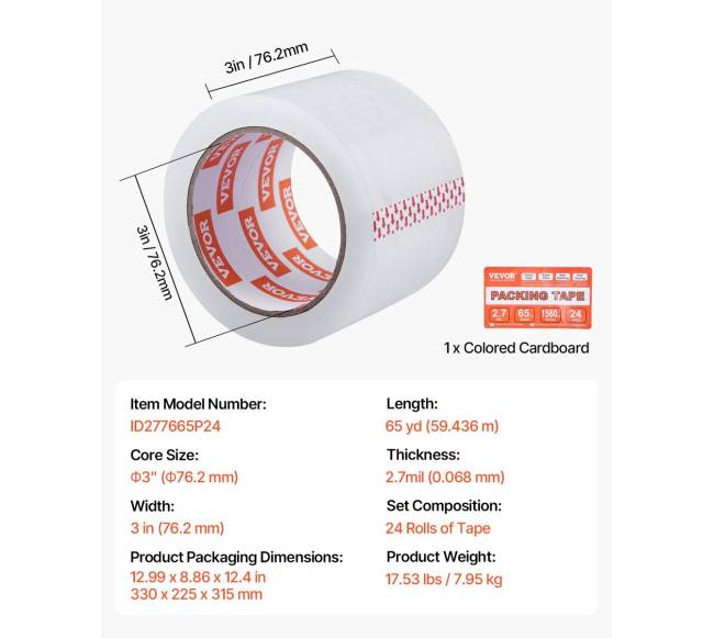Skaidri pakavimo juosta 24 ritinių rinkinys6