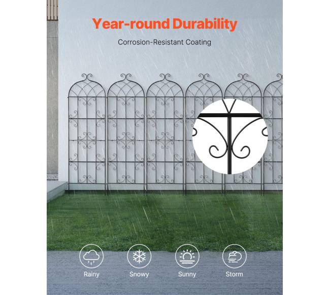 Metalinis sodo grotelės vijokliniams augalams 180x51 cm3