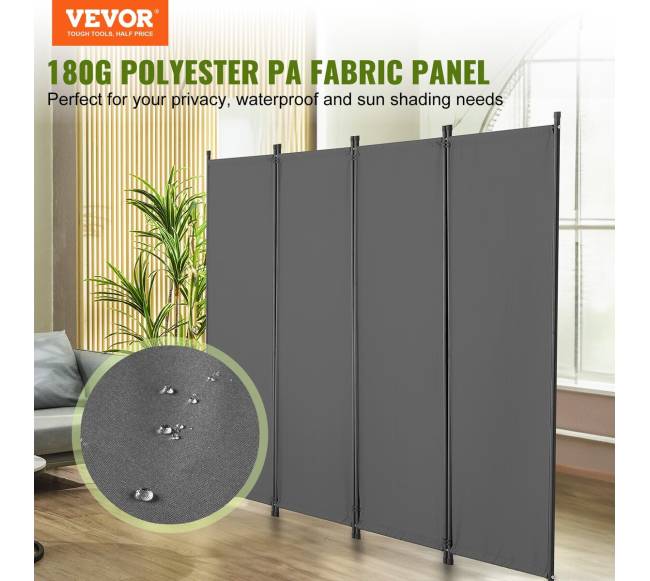 Kambario pertvara, 4 panelių, pilka1