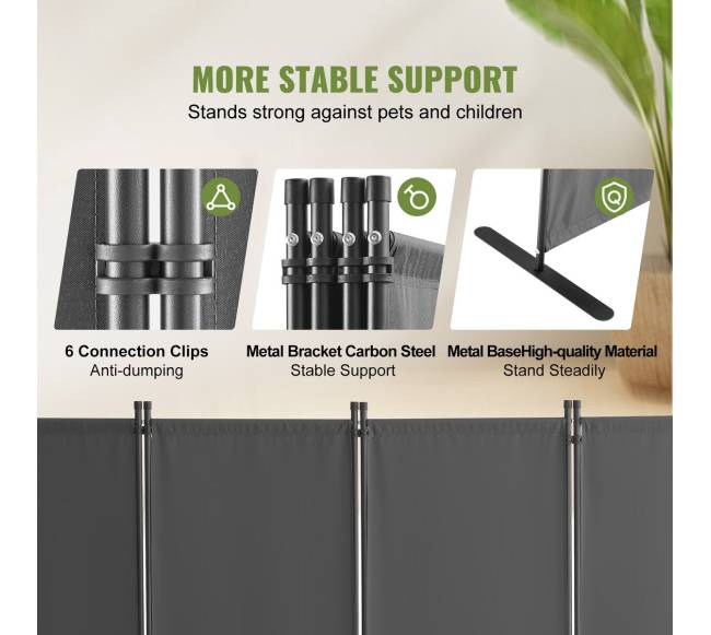 Kambario pertvara, 4 panelių, pilka2