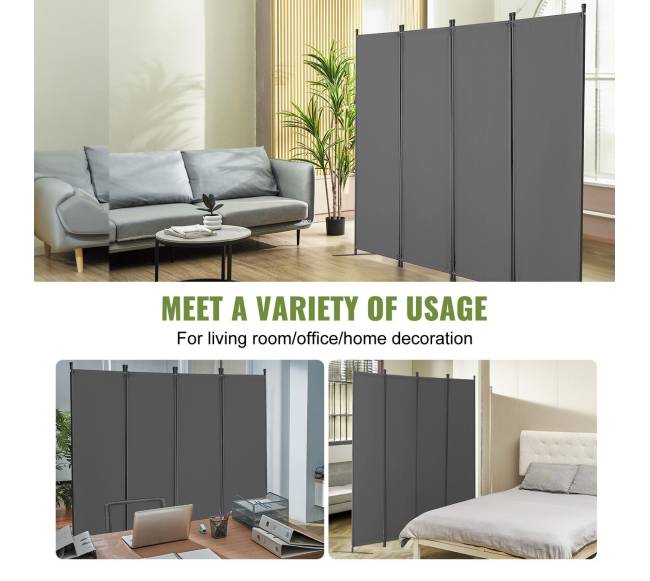 Kambario pertvara, 4 panelių, pilka5