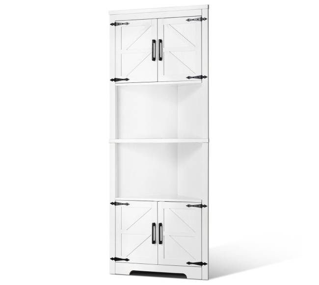 Kampinė spintelė su reguliuojamomis lentynomis0