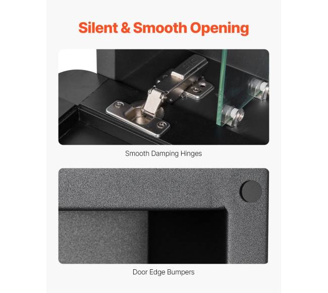 Vonios spintelė su veidrodžiu ir reguliuojamomis lentynomis5