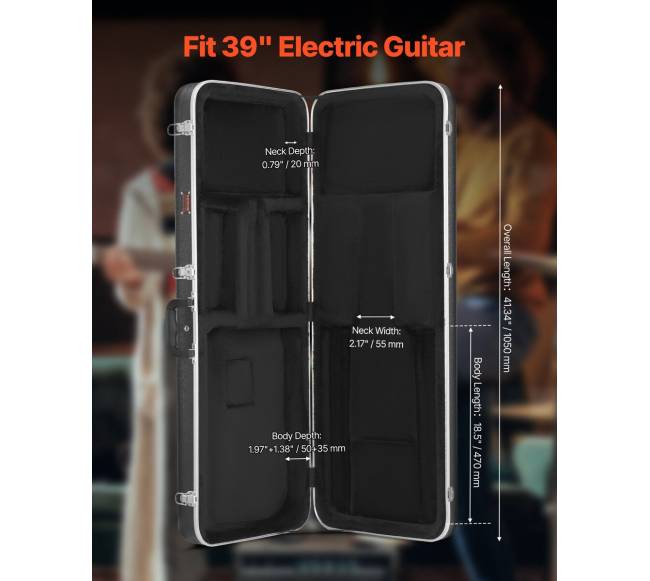 Elektrinės gitaros dėklas su užraktu ir raktu2