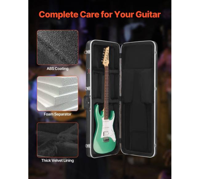 Elektrinės gitaros dėklas su užraktu ir raktu3