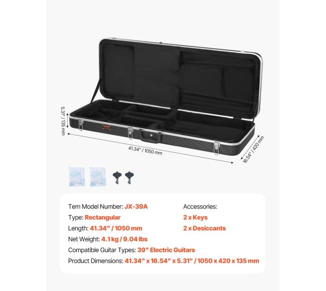 Elektrinės gitaros dėklas su užraktu ir raktu5